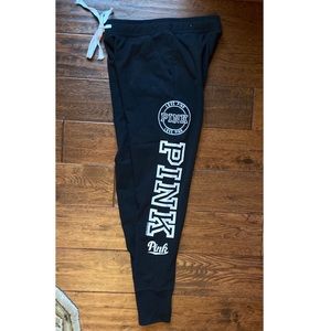 PINK black joggers with Pink logo on leg